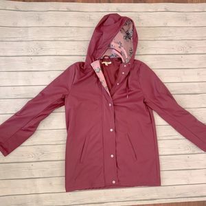 Francesca’s dark red rain jacket-large